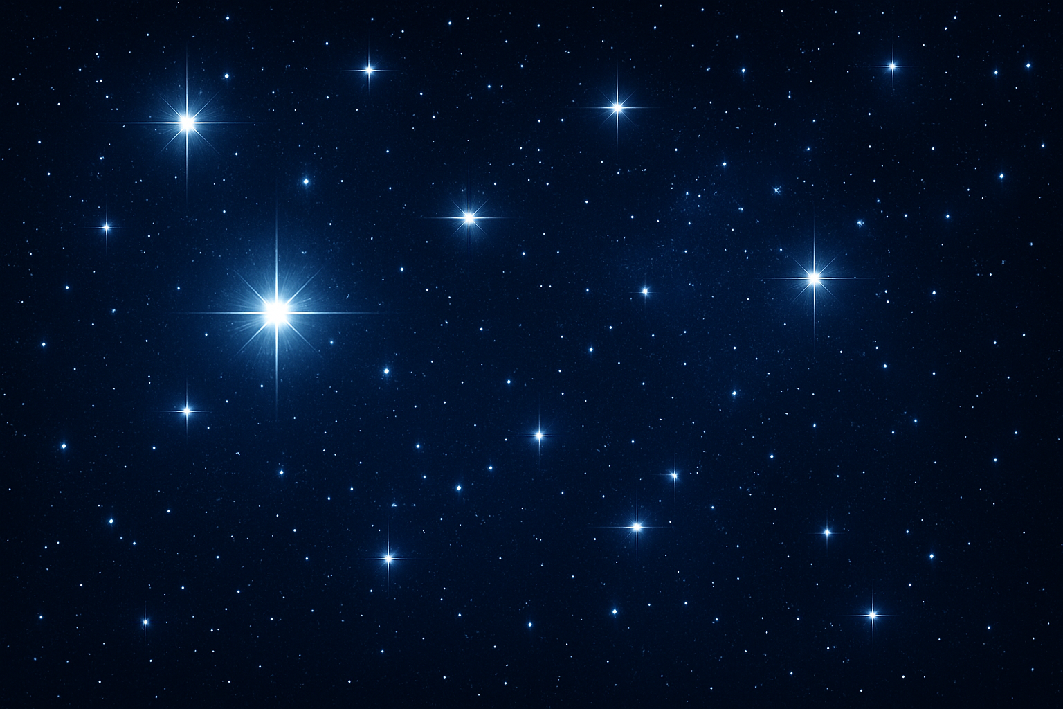 metti un cielo stellato con delle stelle luminose e altre di più 